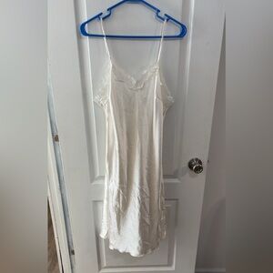 White Lace Satin Coquette Slip Dress size M Valentines Day dress